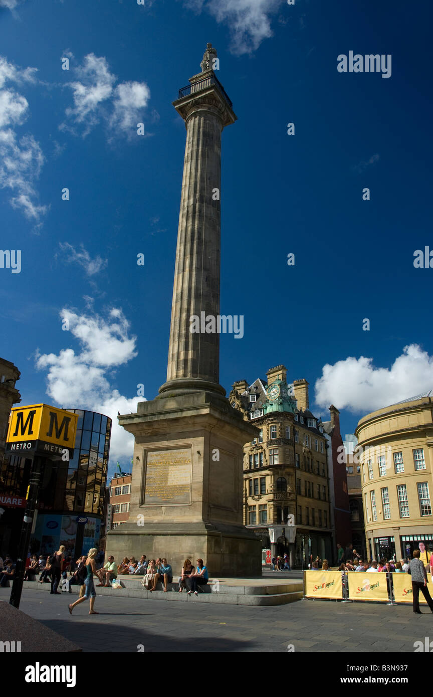Grey's monument, Newcastle, Tyne et Wear, Angleterre. Banque D'Images