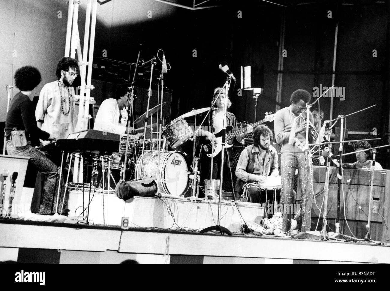 Le musicien de jazz Miles DAVIS-nous au 1970 Isle of Wight Festival en Angleterre. Photo Laurens van Houten Banque D'Images