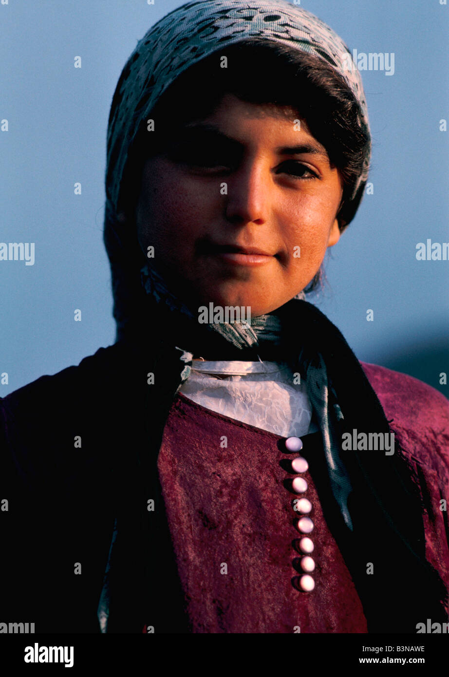 KURDISTAN', jeune femme kurde PRÈS DE DIANA, PRÈS DE LA FRONTIÈRE iranienne, OCTOBRE 1991 Banque D'Images