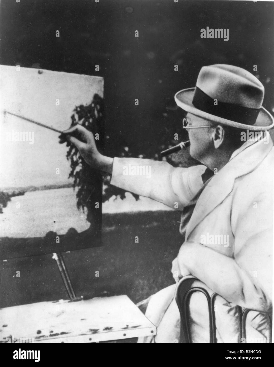 Caricature ww2 du premier ministre winston churchill Banque de