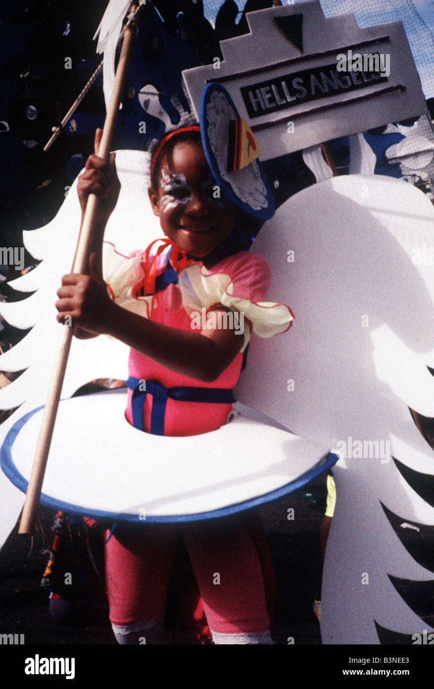 Nottinghill carnival little girl in costume Banque D'Images