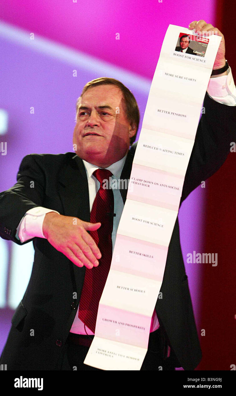 Conférence du Parti travailliste 2004 Brighton John Prescott Banque D'Images