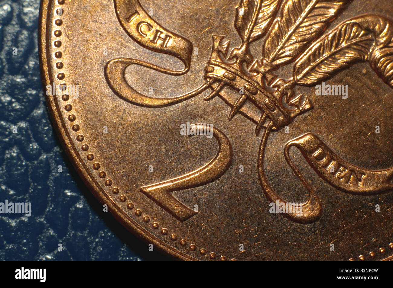 2 pence britannique deux pièces macro close up Banque D'Images