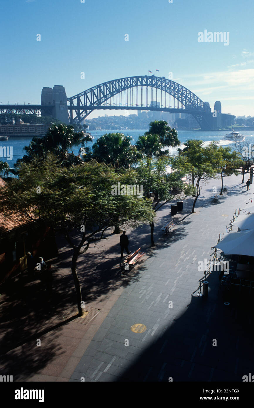 Australie Sydney Circular Quay et Sydney Harbour Bridge Banque D'Images