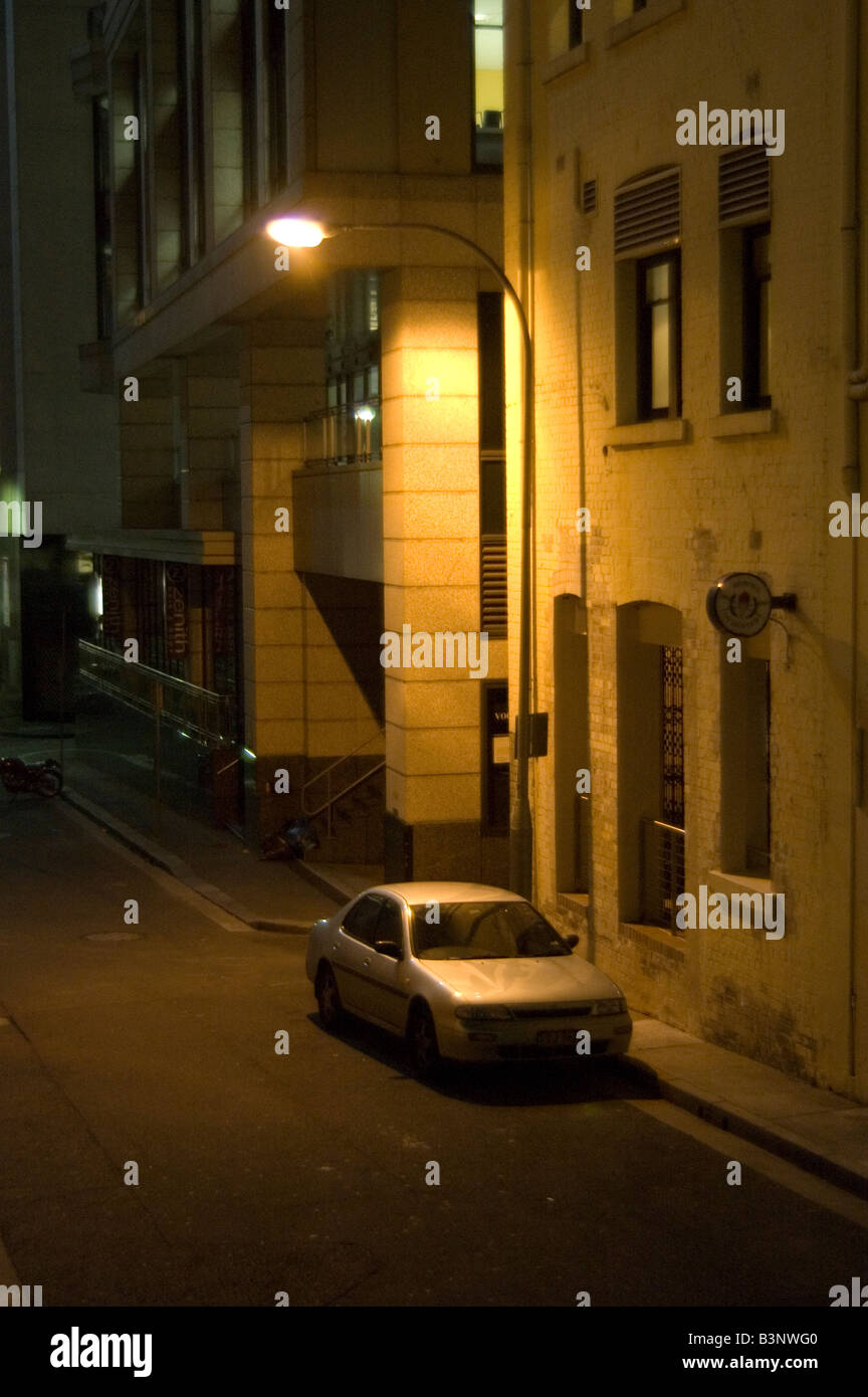 Scène de rue sombre SYdney Australie Banque D'Images