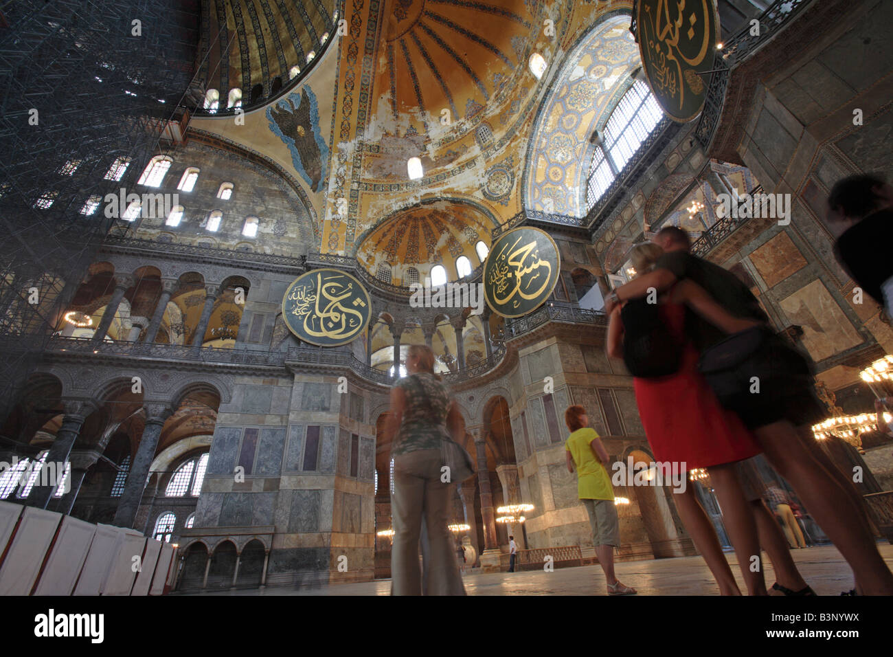 Les touristes à Sainte-sophie, Istanbul, Turquie Banque D'Images