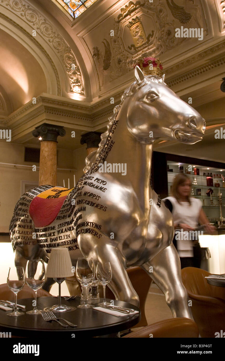 Restaurant contemporain à la mode 'Belga Queen', 32 rue de la Fosse aux Loups, Bruxelles Belgique Banque D'Images