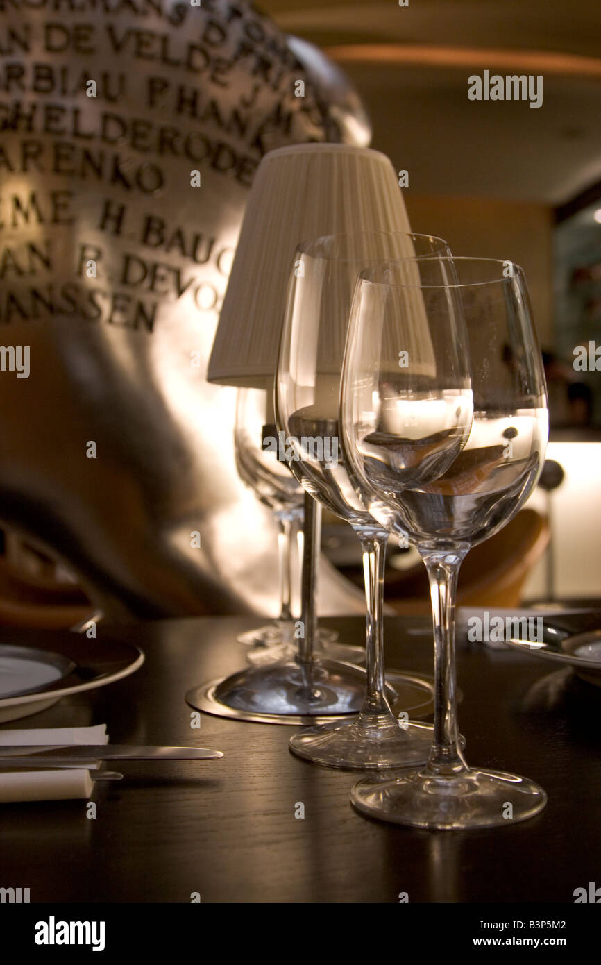 Restaurant contemporain à la mode 'Belga Queen', 32 rue de la Fosse aux Loups, Bruxelles Belgique Banque D'Images