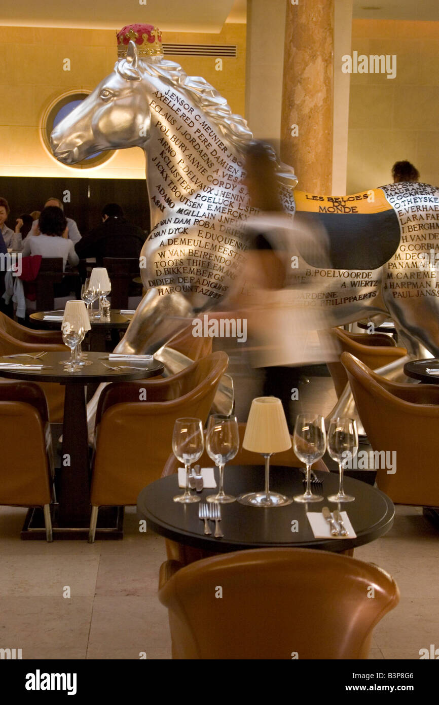 Restaurant contemporain à la mode 'Belga Queen', 32 rue de la Fosse aux Loups, Bruxelles Belgique Banque D'Images