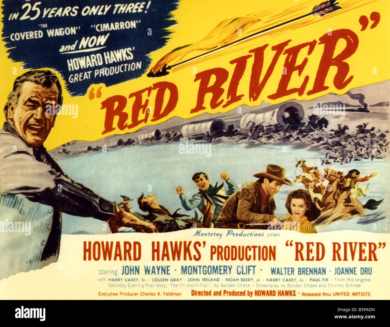 Rivière rouge affiche pour 1948 UA film avec John Wayne et réalisé par Howard Hawks Banque D'Images