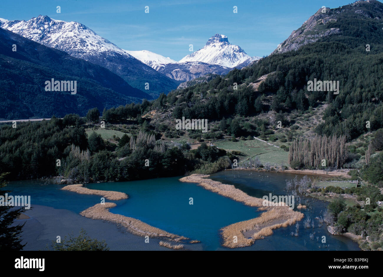 Le Chili, la Patagonie du Nord. Vue sur la vallée de la rivière Ibanez Carretera Austral Banque D'Images