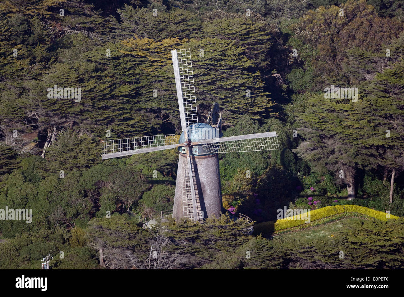 Vue aérienne au-dessus de moulin le parc du Golden Gate San Francisco, Californie Banque D'Images