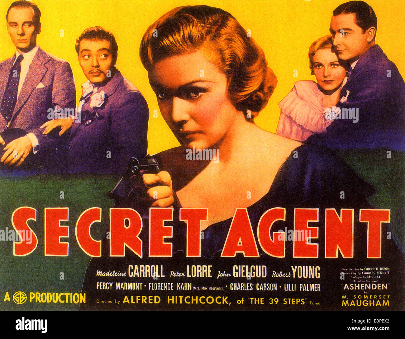 SECRET AGENT Affiche pour 1936 film Hitchcock Banque D'Images