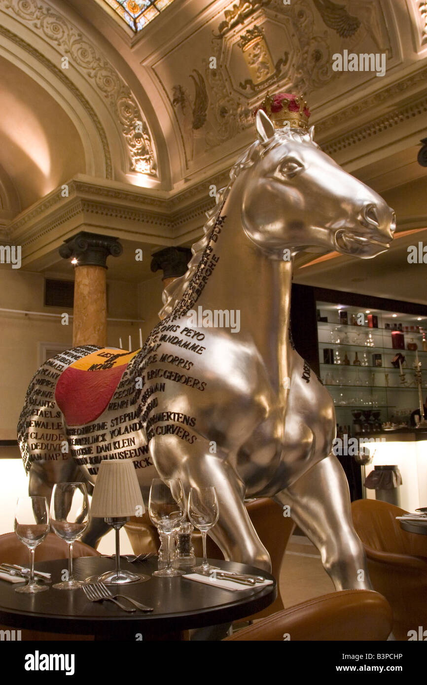 Restaurant contemporain à la mode 'Belga Queen', 32 rue de la Fosse aux Loups, Bruxelles Belgique Banque D'Images