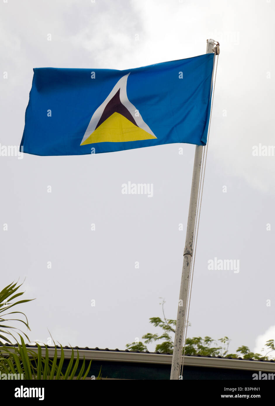 Le pavillon de St Lucia, St Lucia, "West Indies" Banque D'Images