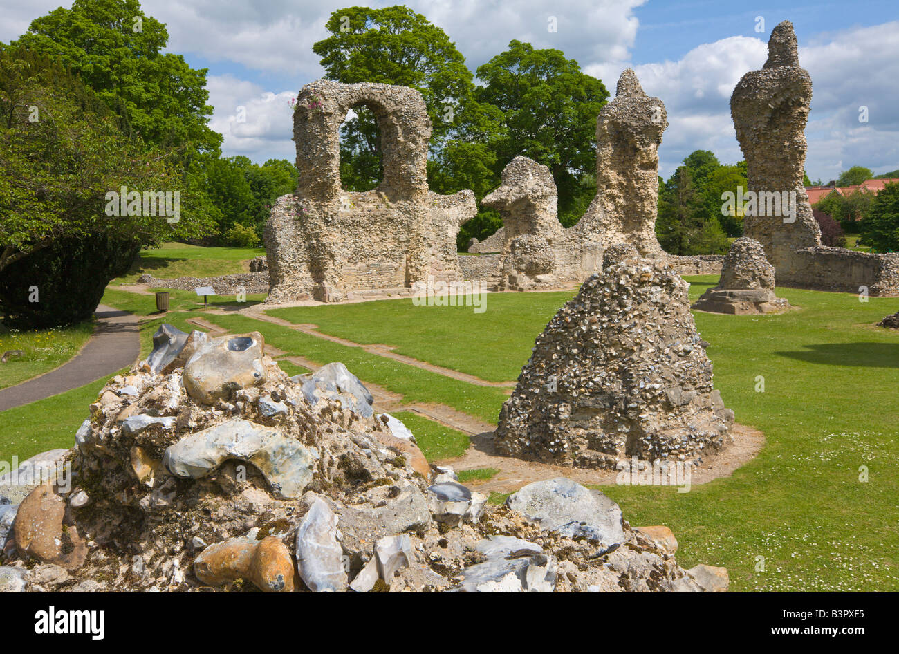 Abbey ruins, Bury St Edmunds, Suffolk, Angleterre Banque D'Images