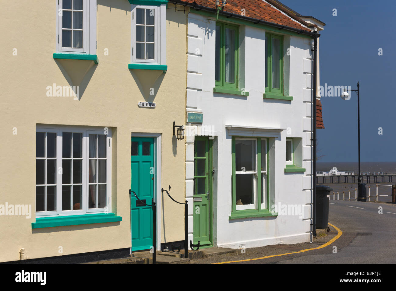 Cottages en terrasses, Southwold, Suffolk, Angleterre Banque D'Images