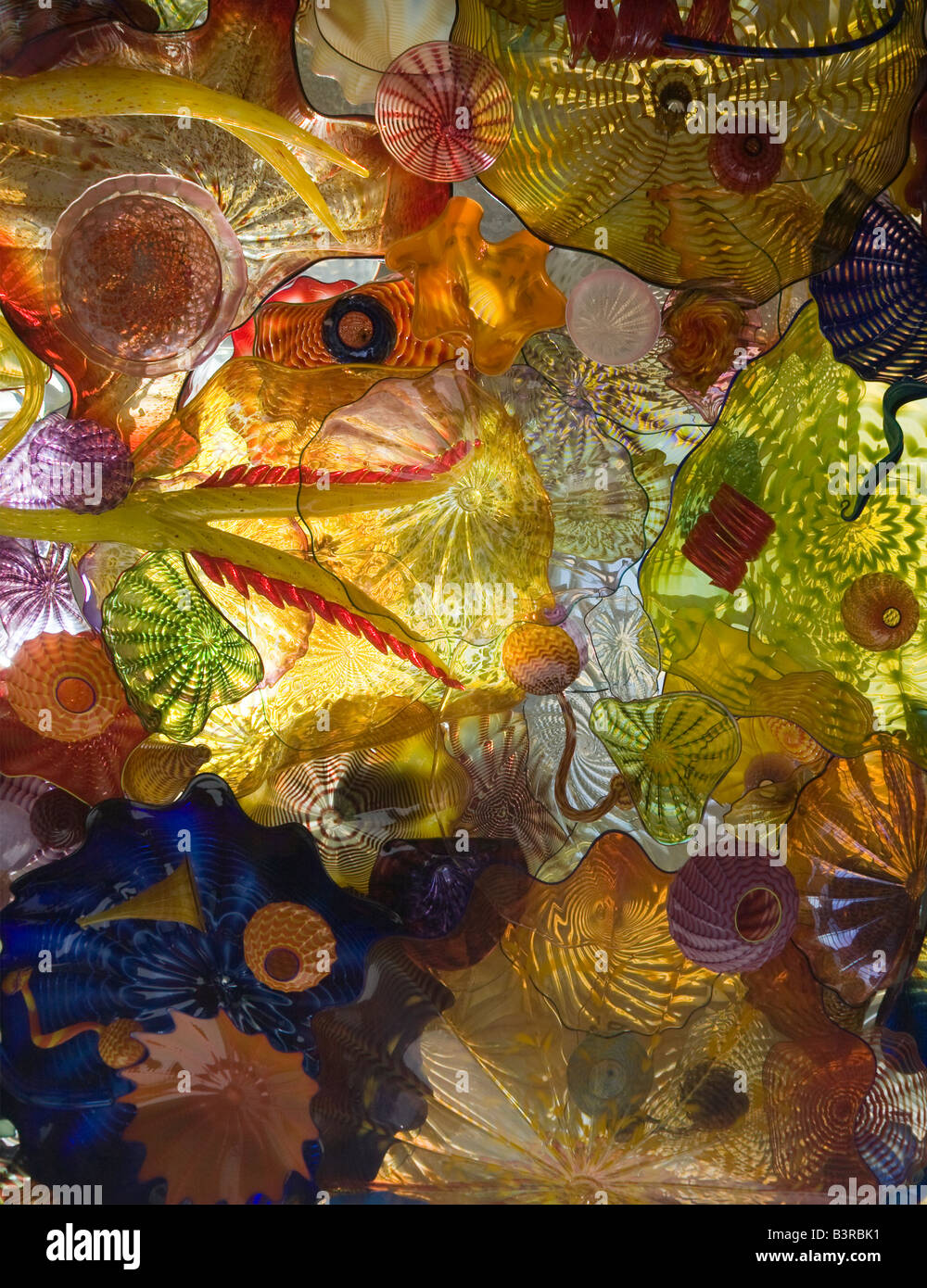 "Chihuly pont de verre", voir l'art du verre en plafond. Musée du verre de l'État de Washington Tacoma WA USA Dale Chihuly Banque D'Images