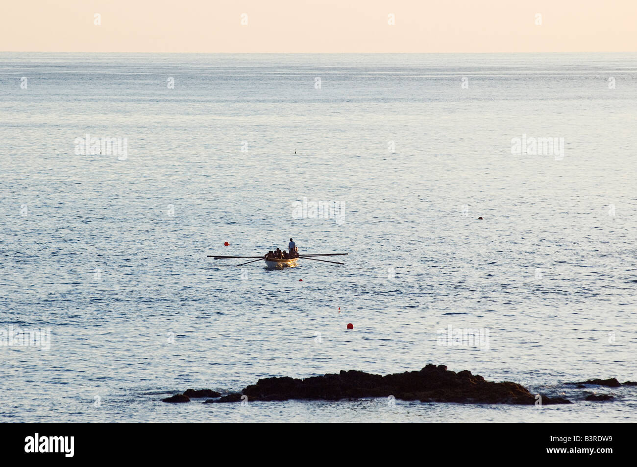 Whaler chaloupe approcher l'île de Pico Açores Portugal Banque D'Images