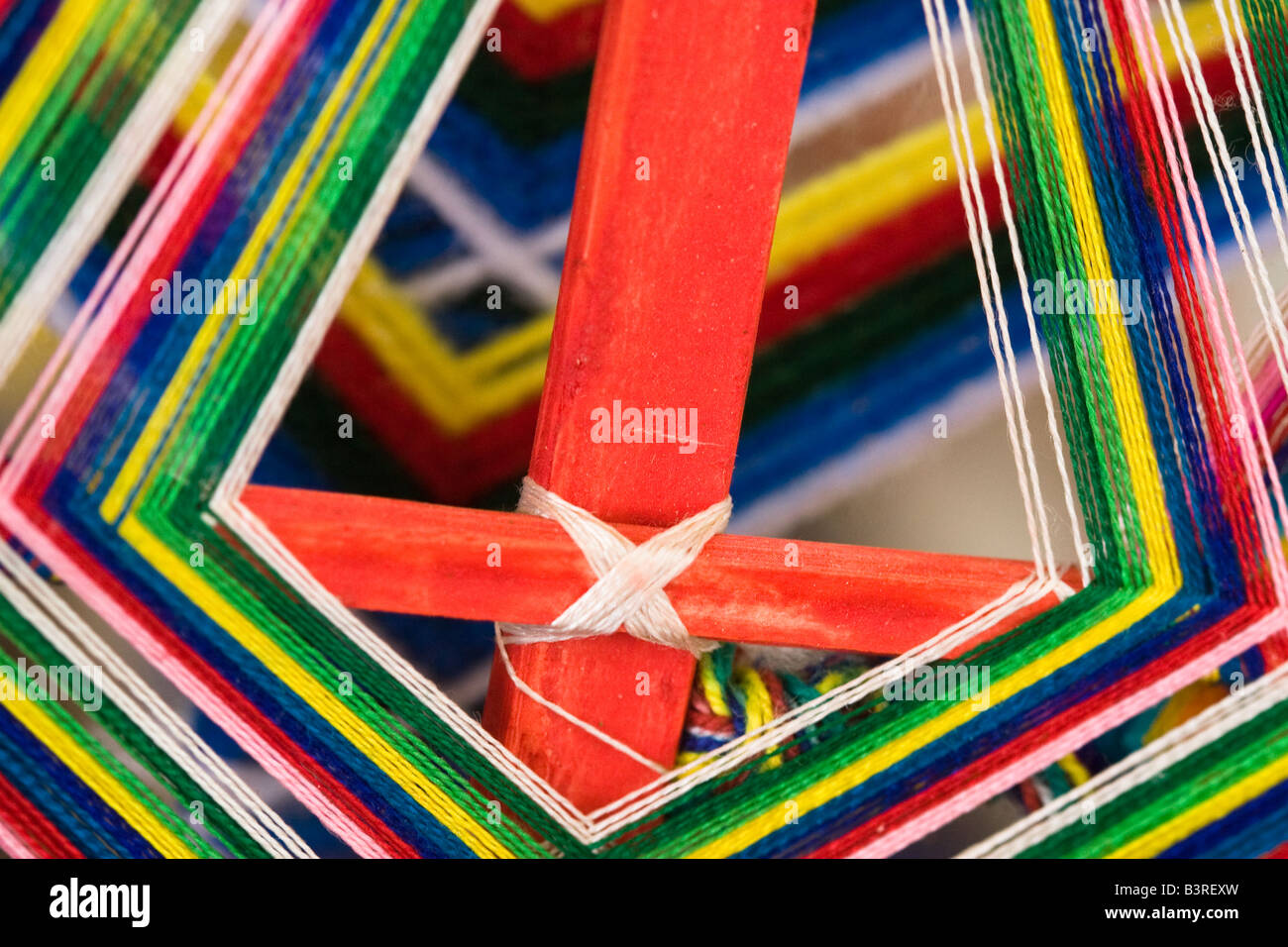 Close-up des Bhoutanais string art en exposition à la Smithsonian Folklife Festival 2008 sur le National Mall à Washington, D.C. Banque D'Images