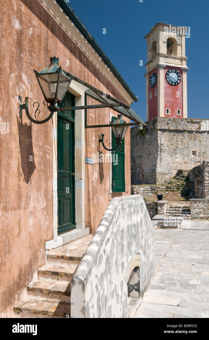 À l'intérieur de l'ancien fort dans la ville de Corfou, Corfou, Grèce, Europe Banque D'Images