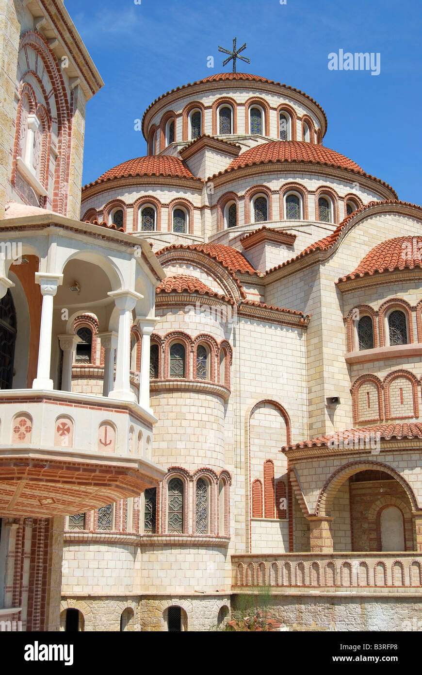 L'église grecque-orthodoxe de Trion Ierarchon, Thessalonique, Chalcidique, Macédoine Centrale, Grèce Banque D'Images