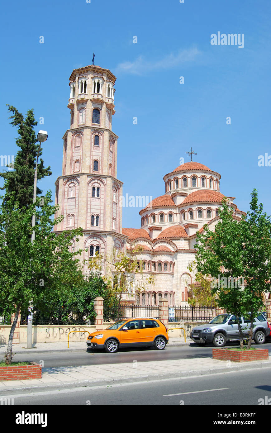 L'église grecque-orthodoxe de Trion Ierarchon, Thessalonique, Chalcidique, Macédoine Centrale, Grèce Banque D'Images