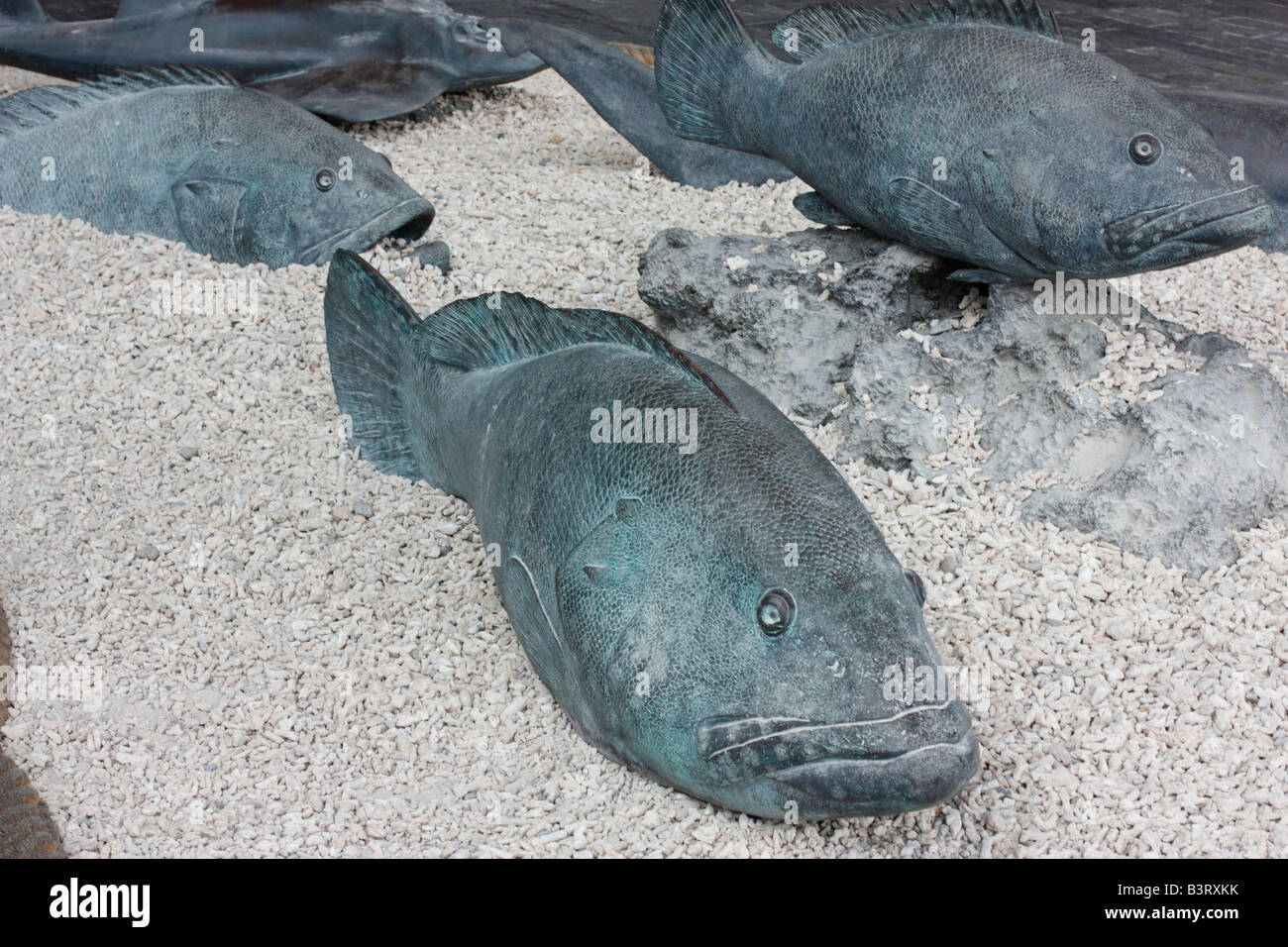 Sculptures de mérou au National Museum of Marine Biology and Aquarium, Checheng, Pingtung, Taiwan. Banque D'Images