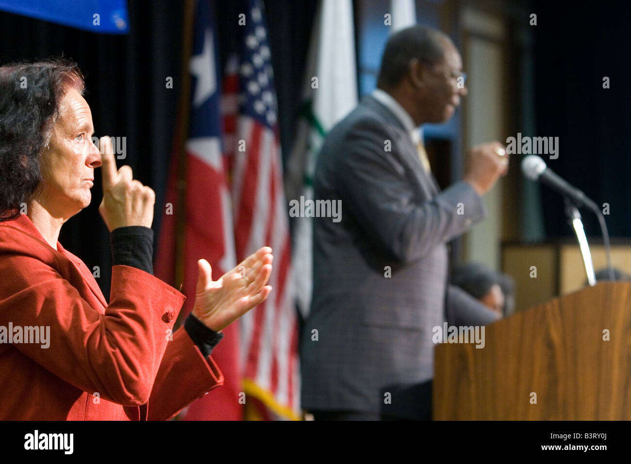 Interprète en langue des signes Banque D'Images