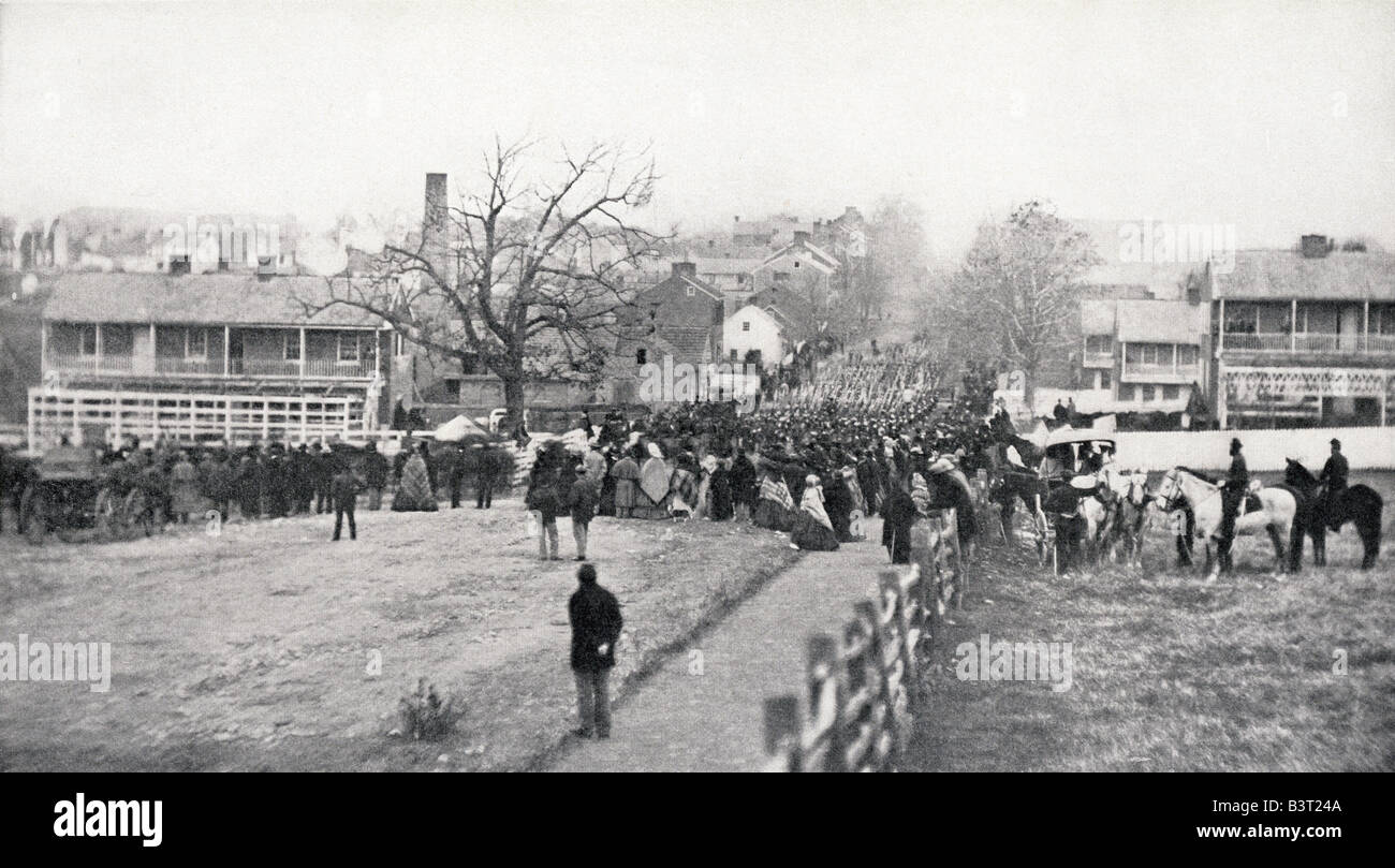 Gettysburg le jour de l'adresse de Lincoln Banque D'Images