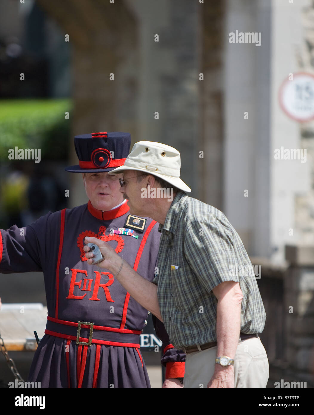 Tourist à la Tour de Londres Banque D'Images