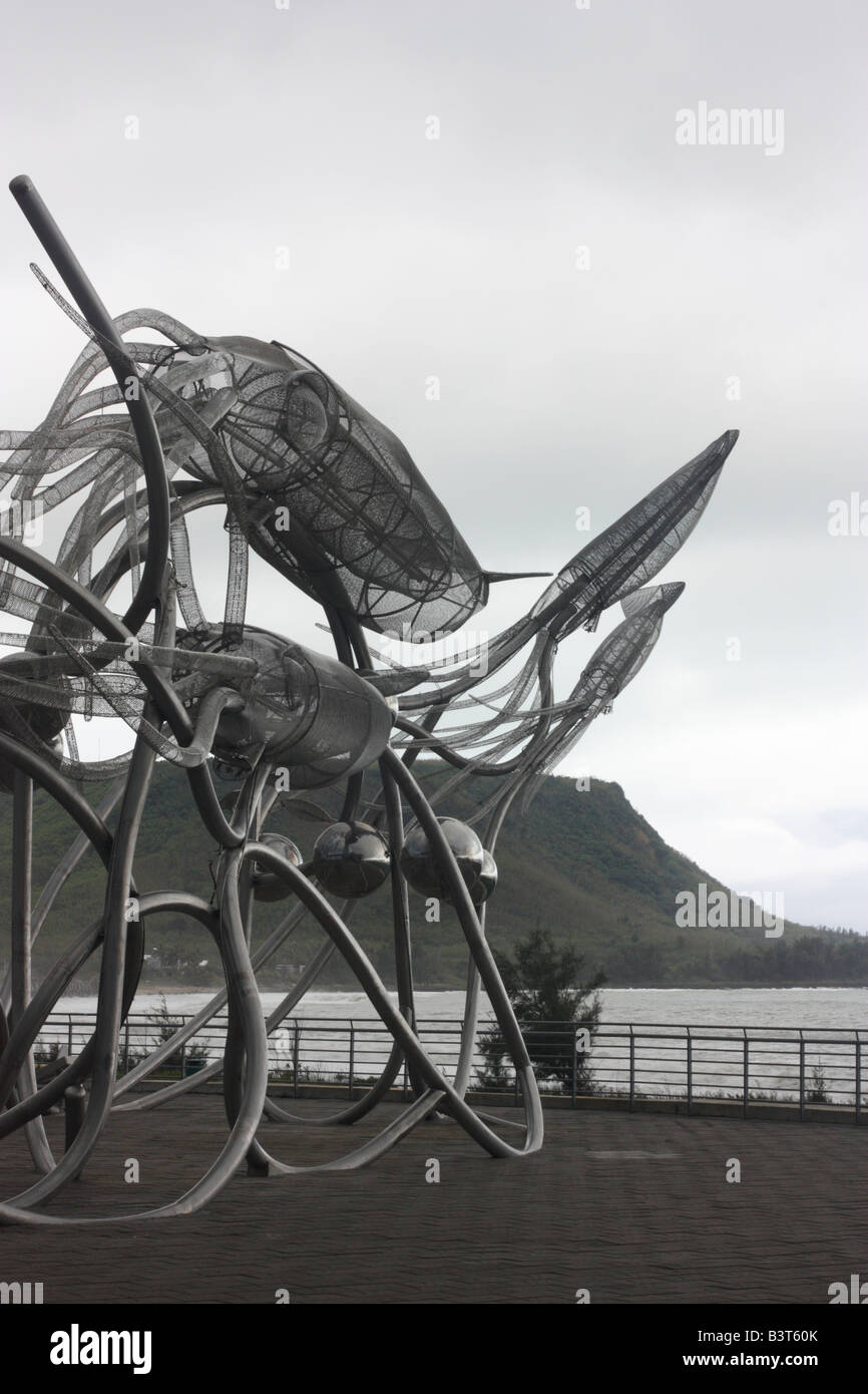 Calmar géant de la sculpture. National Museum of Marine Biology and Aquarium, Checheng, Pingtung, Taiwan. Banque D'Images