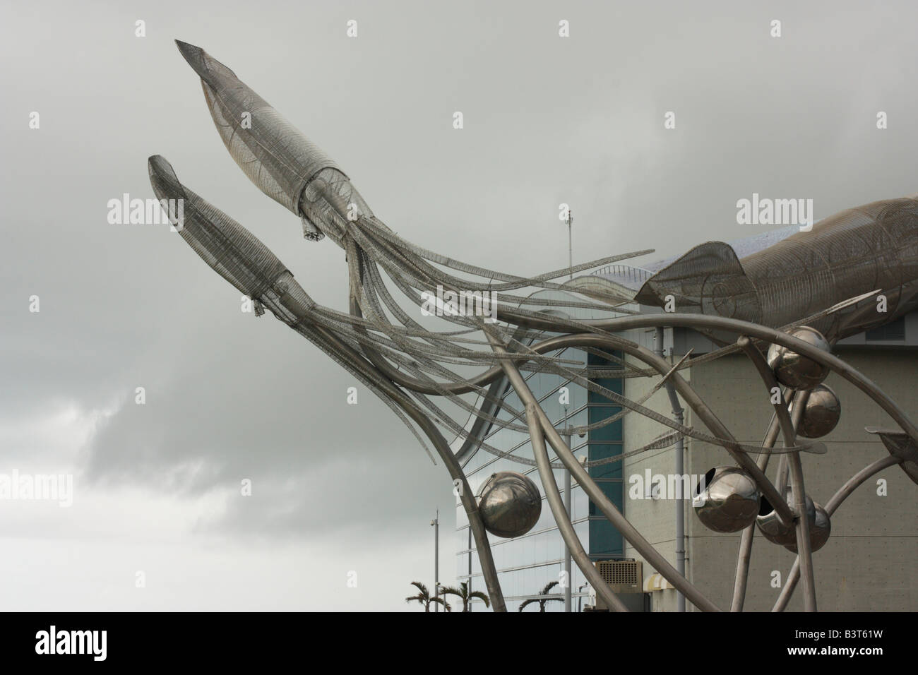 Calmar géant de la sculpture. National Museum of Marine Biology and Aquarium, Checheng, Pingtung, Taiwan. Banque D'Images