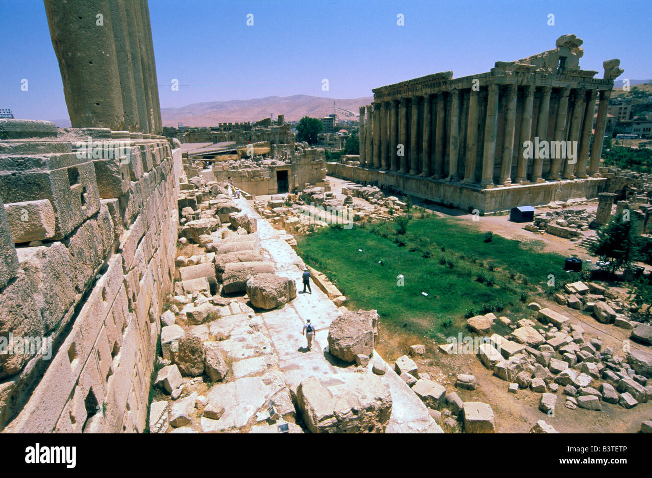 L'Asie, Liban, Baalbek. Forum romain et des bâtiments municipaux. Banque D'Images