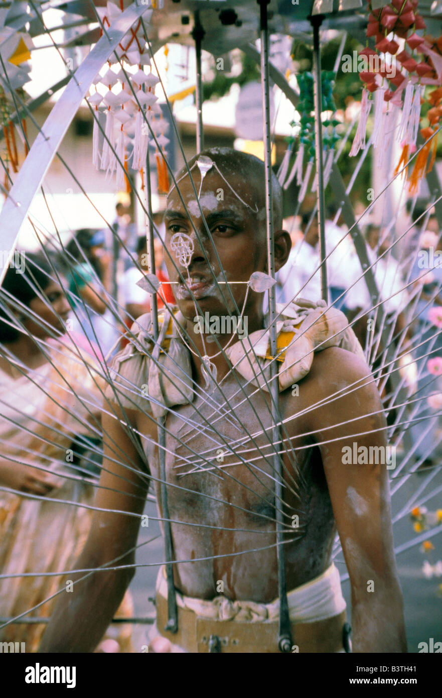 En Asie, Singapour, Thaipusam. Sri Srinivasa Perumal Temple. Banque D'Images
