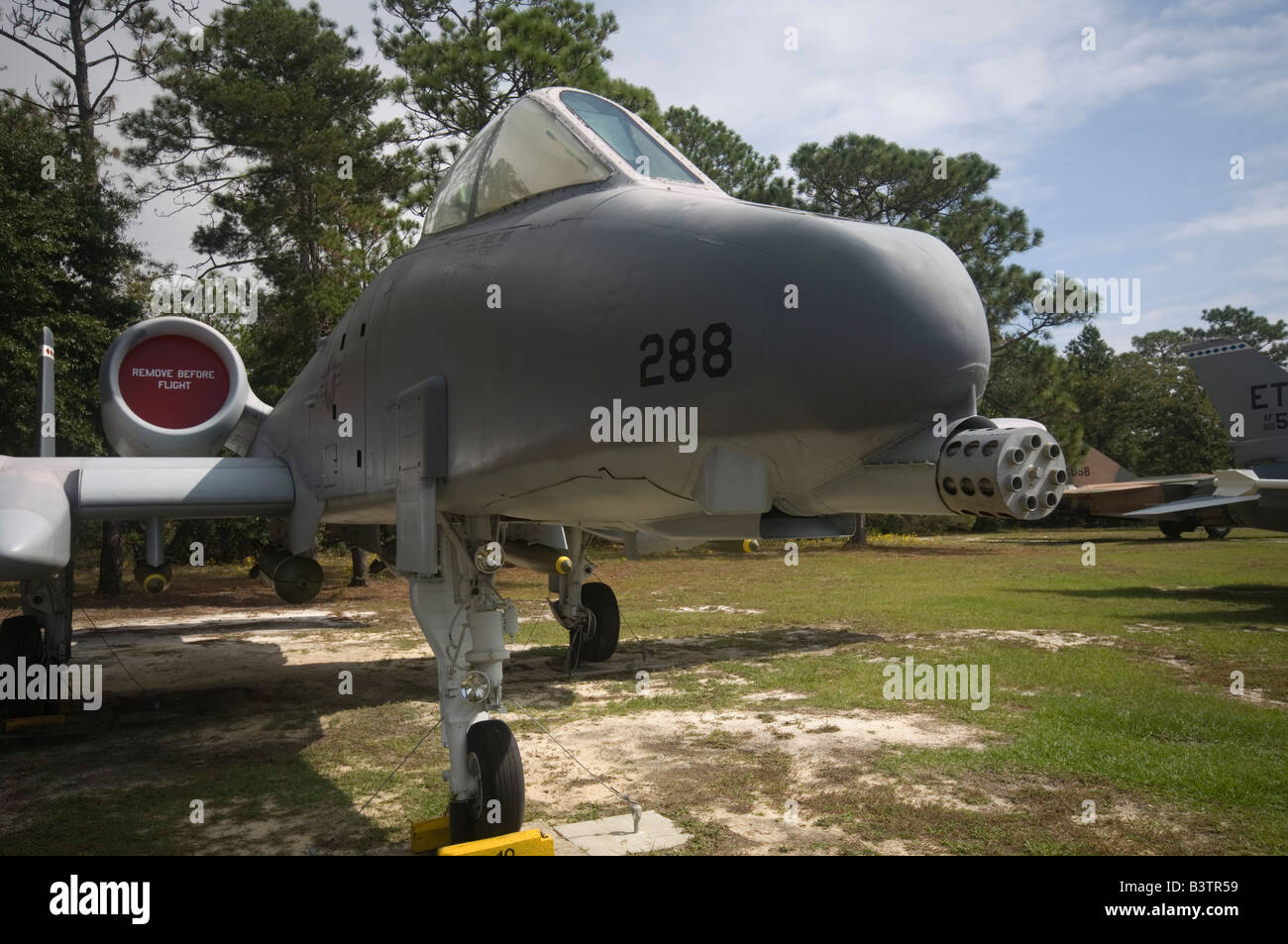 Un A-10 Thunderbolt (Phacochère) jet d'attaque au sol en exposition statique à l'Air Force Armament Museum, Eglin AFB en Floride Banque D'Images