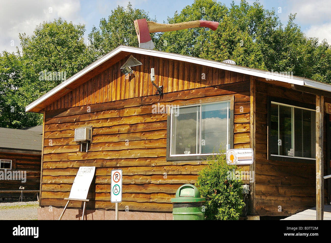 Amérique du Nord, Canada, Québec, Mauricie, Grandes-Piles. La billetterie du réseau de l'exploitant forestier's Village. Banque D'Images