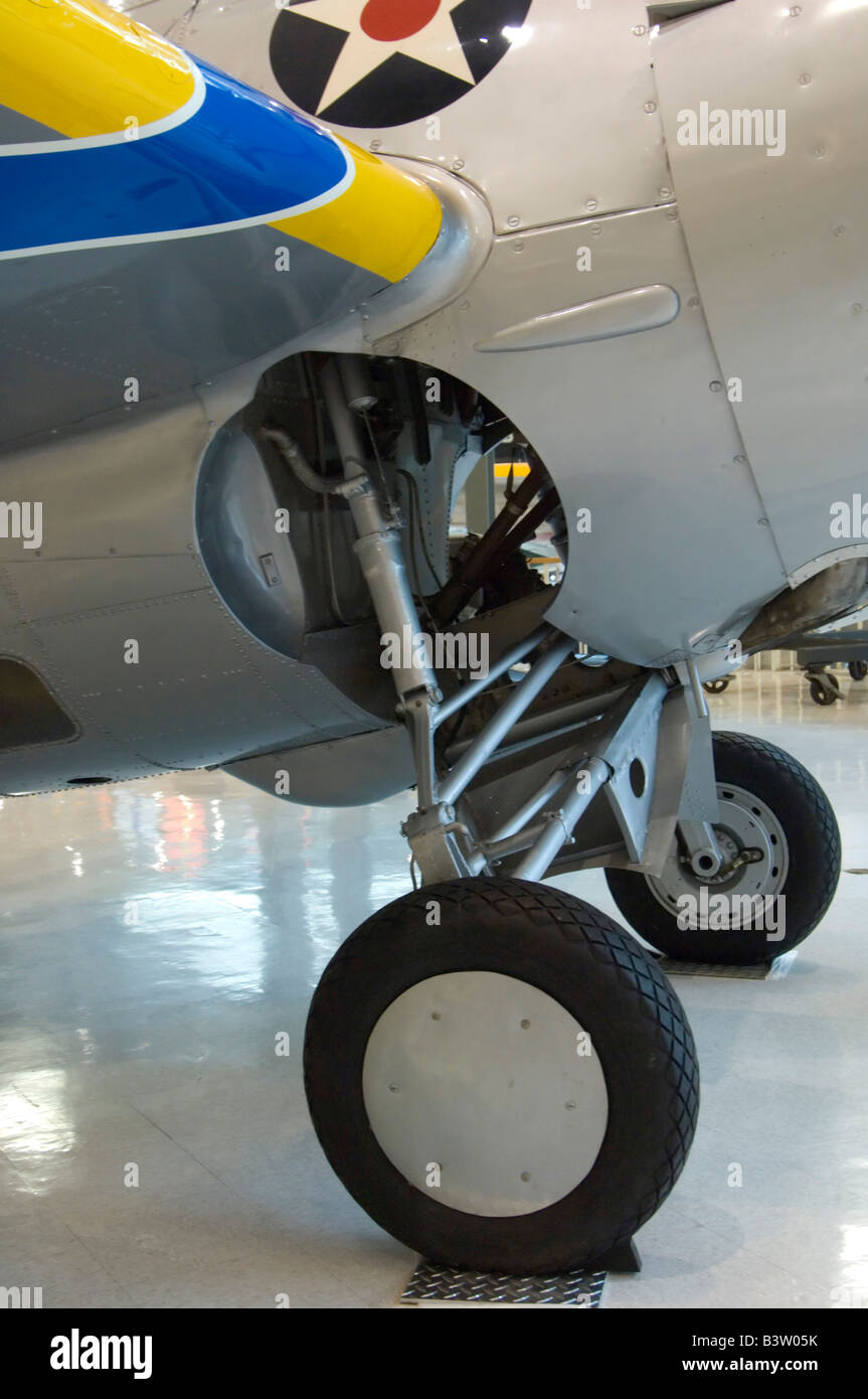 Un Grumman F4F Wildcat chasseurs de la Marine en exposition statique à la Naval Air Museum, NAS Pensacola, Floride Banque D'Images