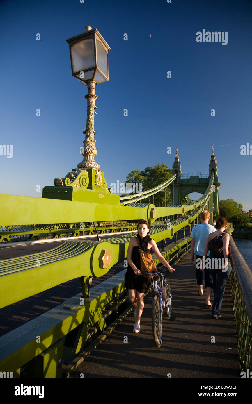 Hammersmith Bridge, Londres Banque D'Images