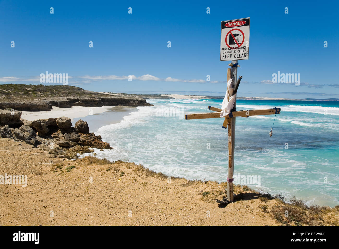 Art côtières ou de vandalisme Sleaford Bay Australie du Sud Banque D'Images