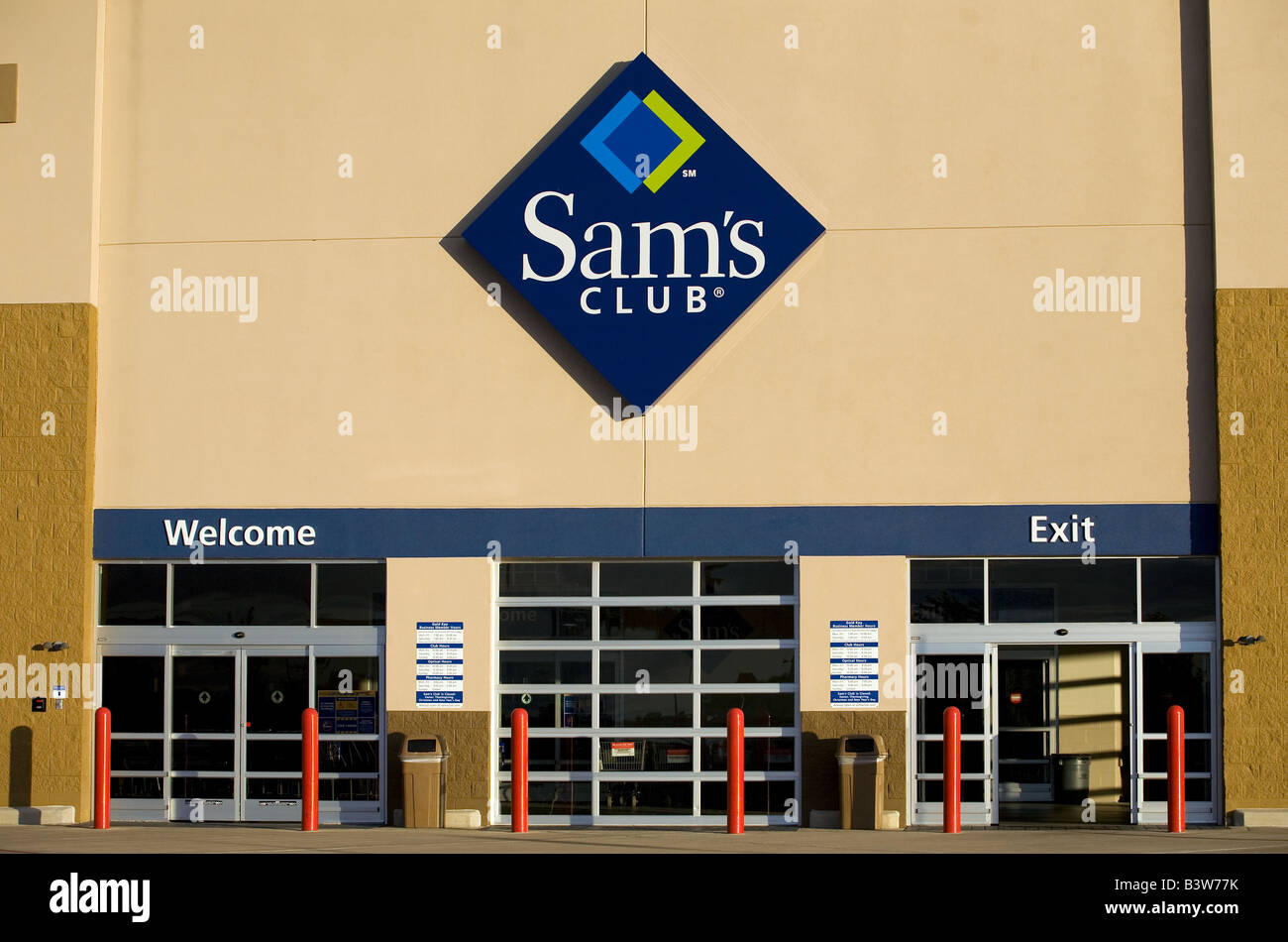 L'entrée d'un Sam's Club store à Bentonville, Arkansas, États-Unis d'Amérique Banque D'Images