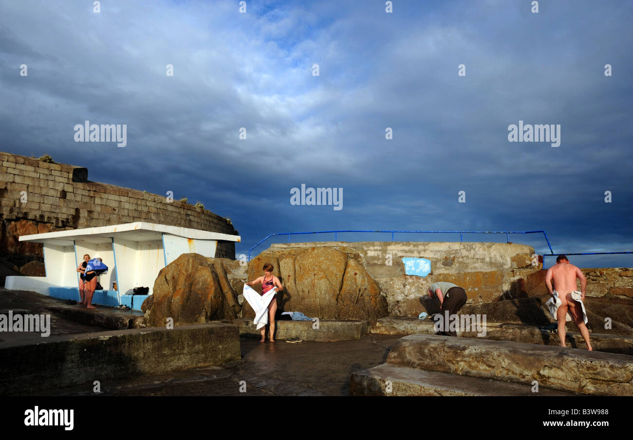 La zone de baignade de 40 pieds à Sandycove South Dublin, Irlande Banque D'Images