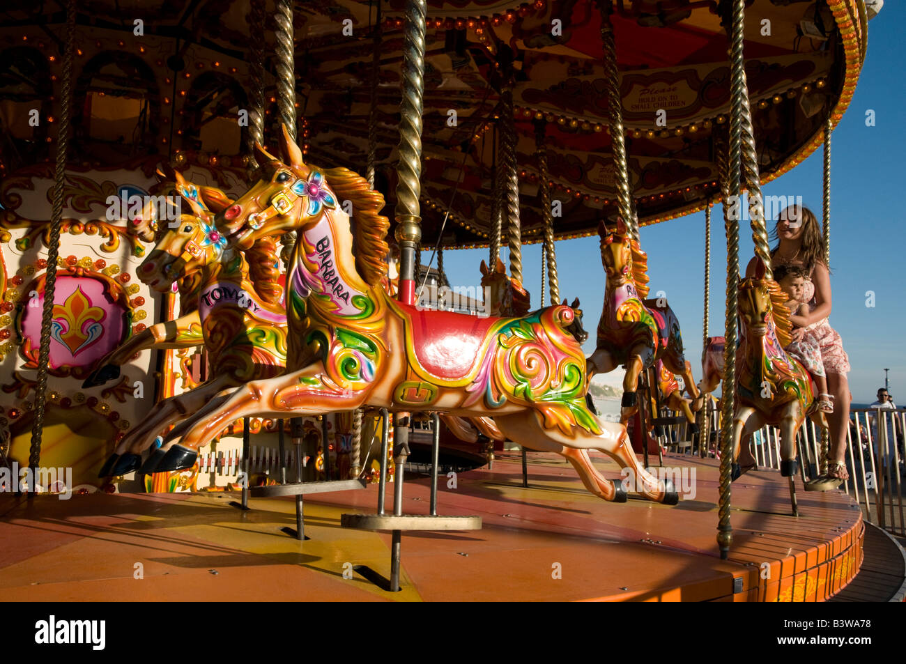 Fairground carousel Bournemouth, Angleterre, Royaume-Uni Banque D'Images