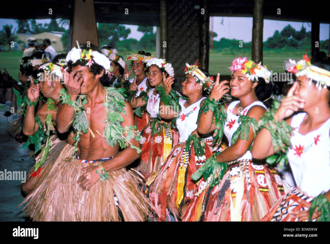Océanie, Îles Fidji. Des danses. Banque D'Images