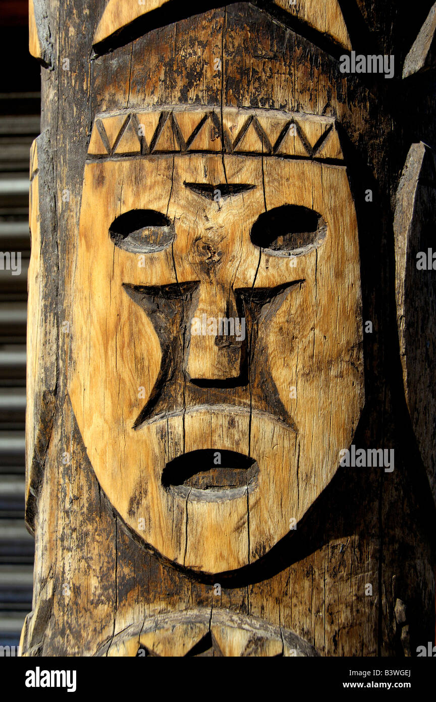 Le Mexique, Chihuahua, Copper Canyon, Creel. La sculpture de Tarahumara. Banque D'Images