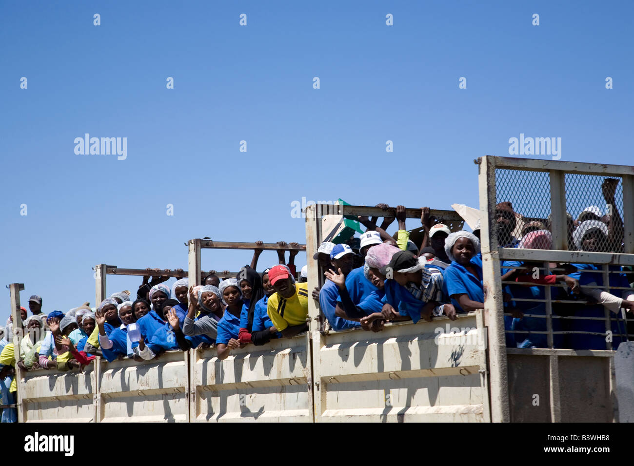 Les travailleurs d'usine de la namibie Banque D'Images