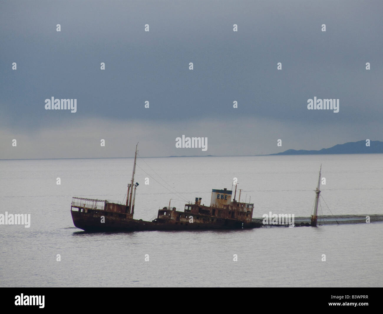 Naufrage en mer, le Canal de Beagle, la Terre de Feu, Chili Banque D'Images