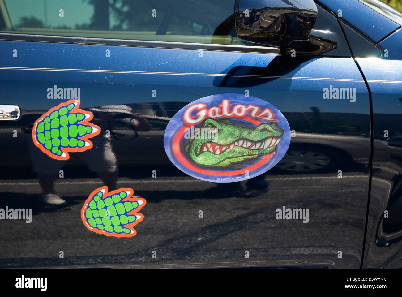 Véhicule décoré avec des symboles de l'Université de Floride à Gainesville Florida Gator Banque D'Images
