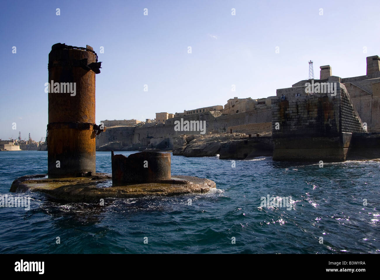 Fort au bord de l'eau, La Valette, Malte Banque D'Images