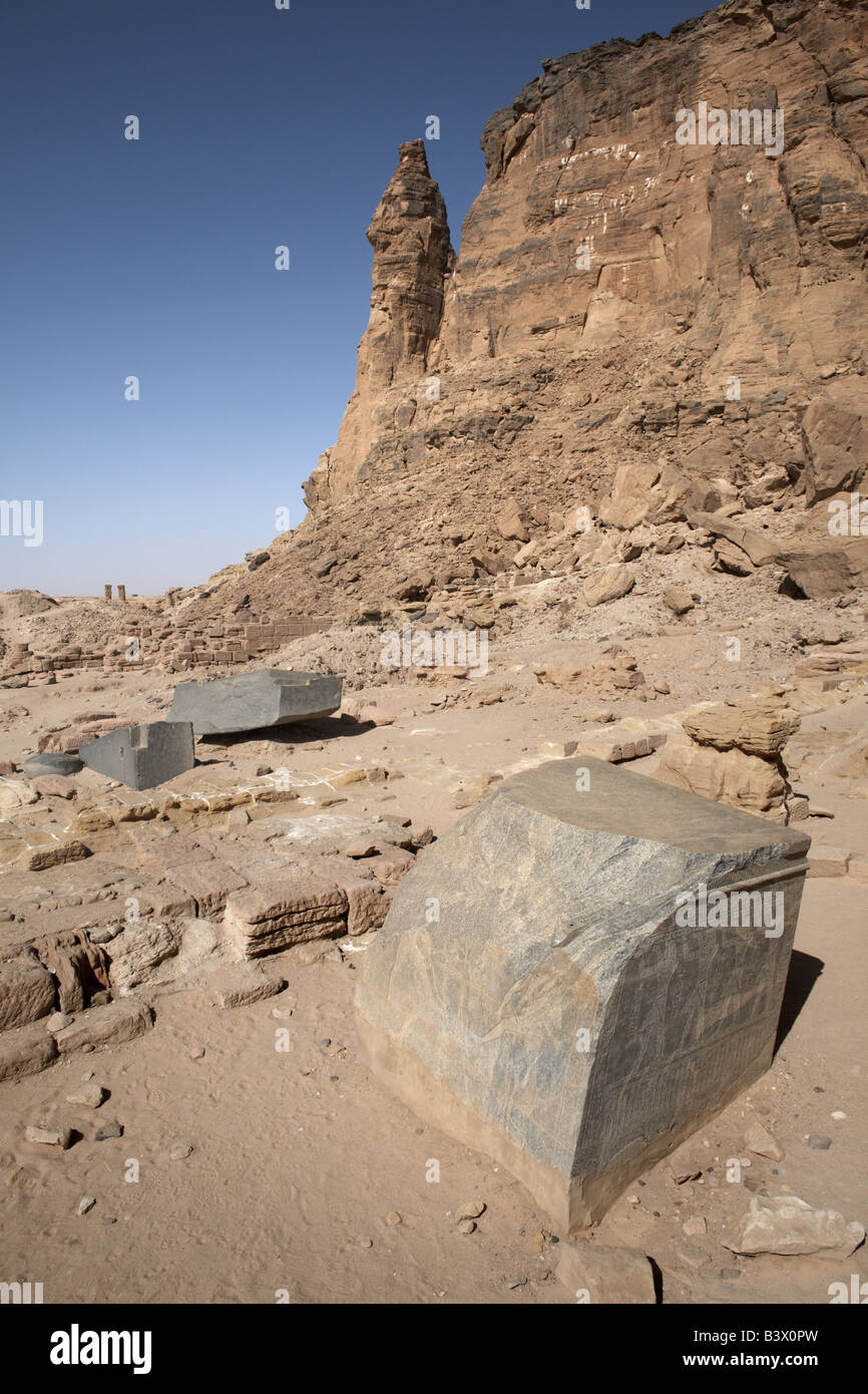 Le Temple d'Amon et la montagne sacrée du Djebel Barkal, Karima, Soudan Banque D'Images